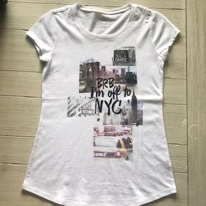 Justice tee “brb I’m off to NYC” shirt soft tee
